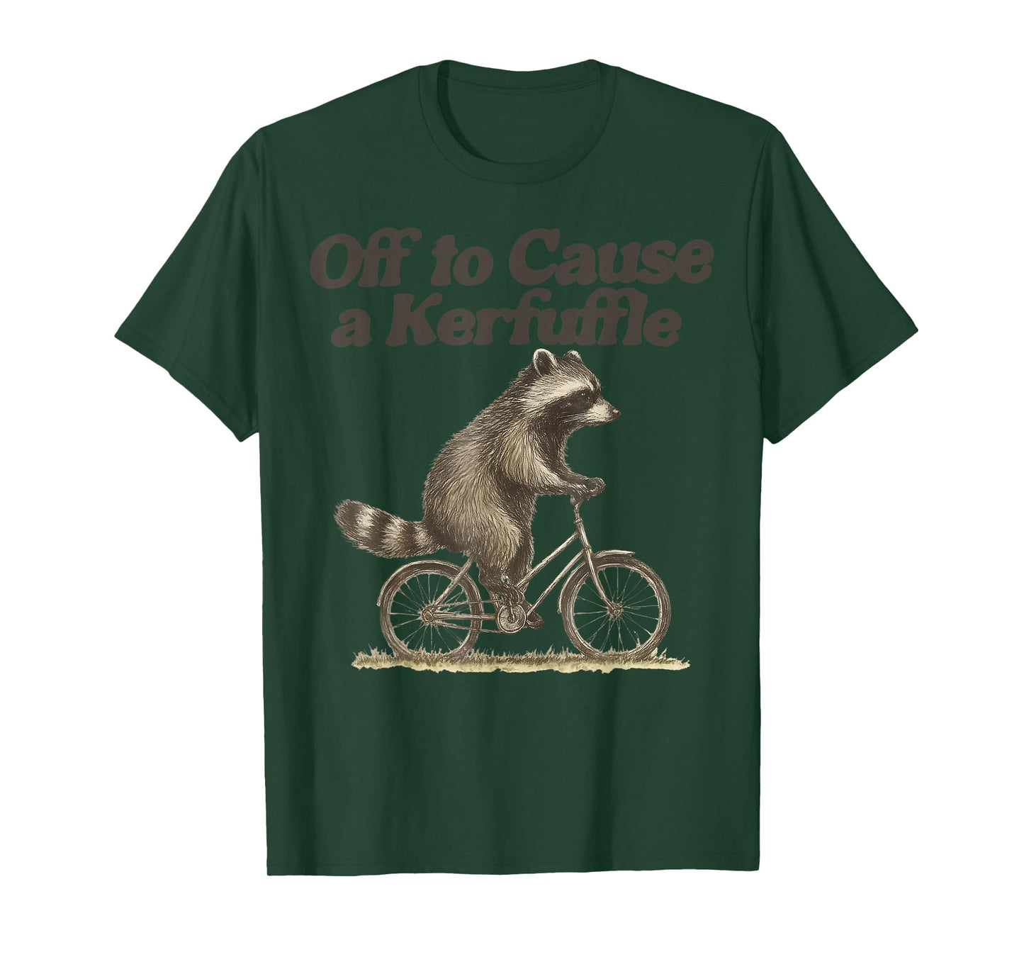 Off to Cause a Kerfuffle Funny Raccoon Tomfoolery Meme T-Shirt