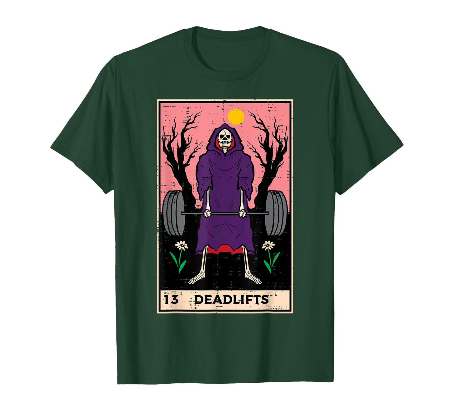Gym Grim Reaper Tarot Deadlift Fun Workout Fitness Women Men T-Shirt
