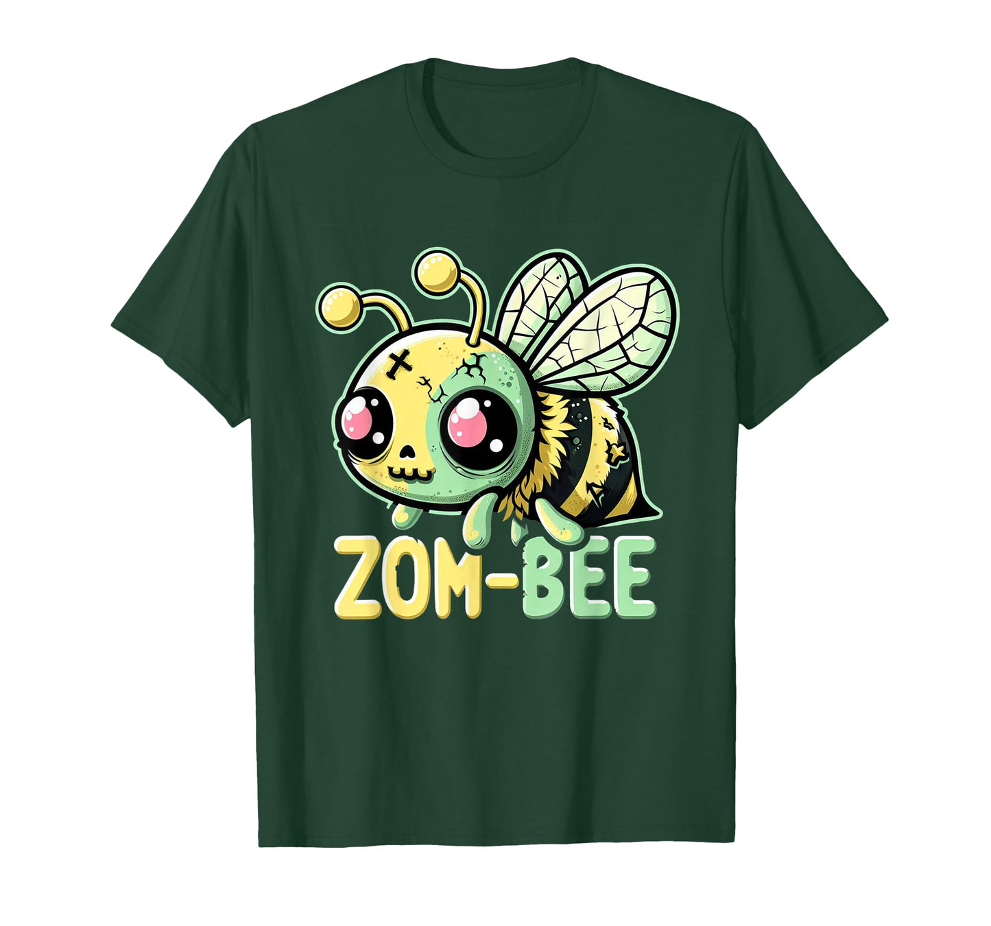 Zom-Bee Adorably Creepy Zombie Bee Cartoon Halloween T-Shirt