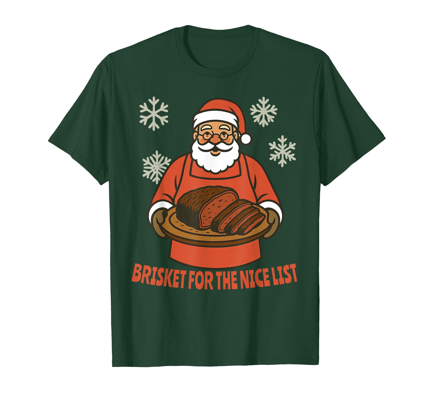 Funny Santa Brisket BBQ Christmas Holiday Humor Design T-Shirt