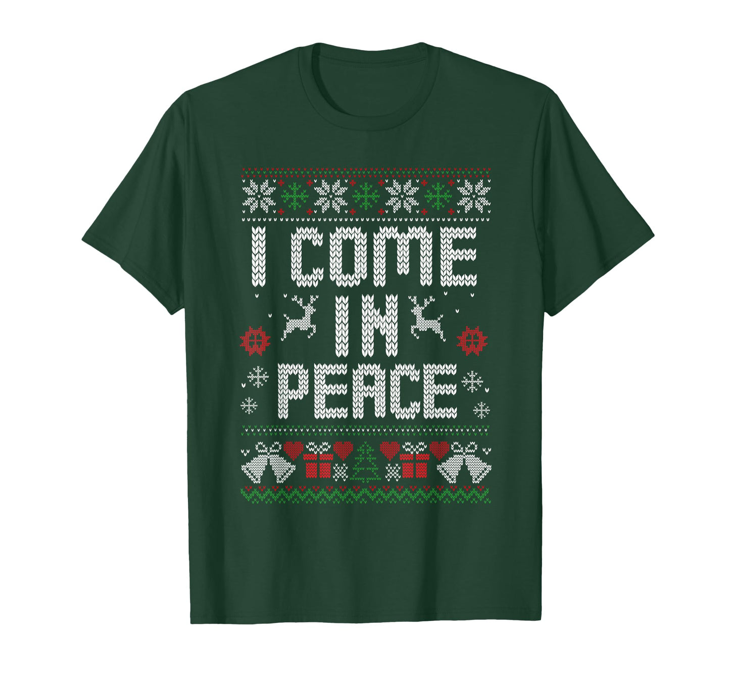 Peace I Come in Peace Christmas Xmas Holiday Couples Ugly T-Shirt