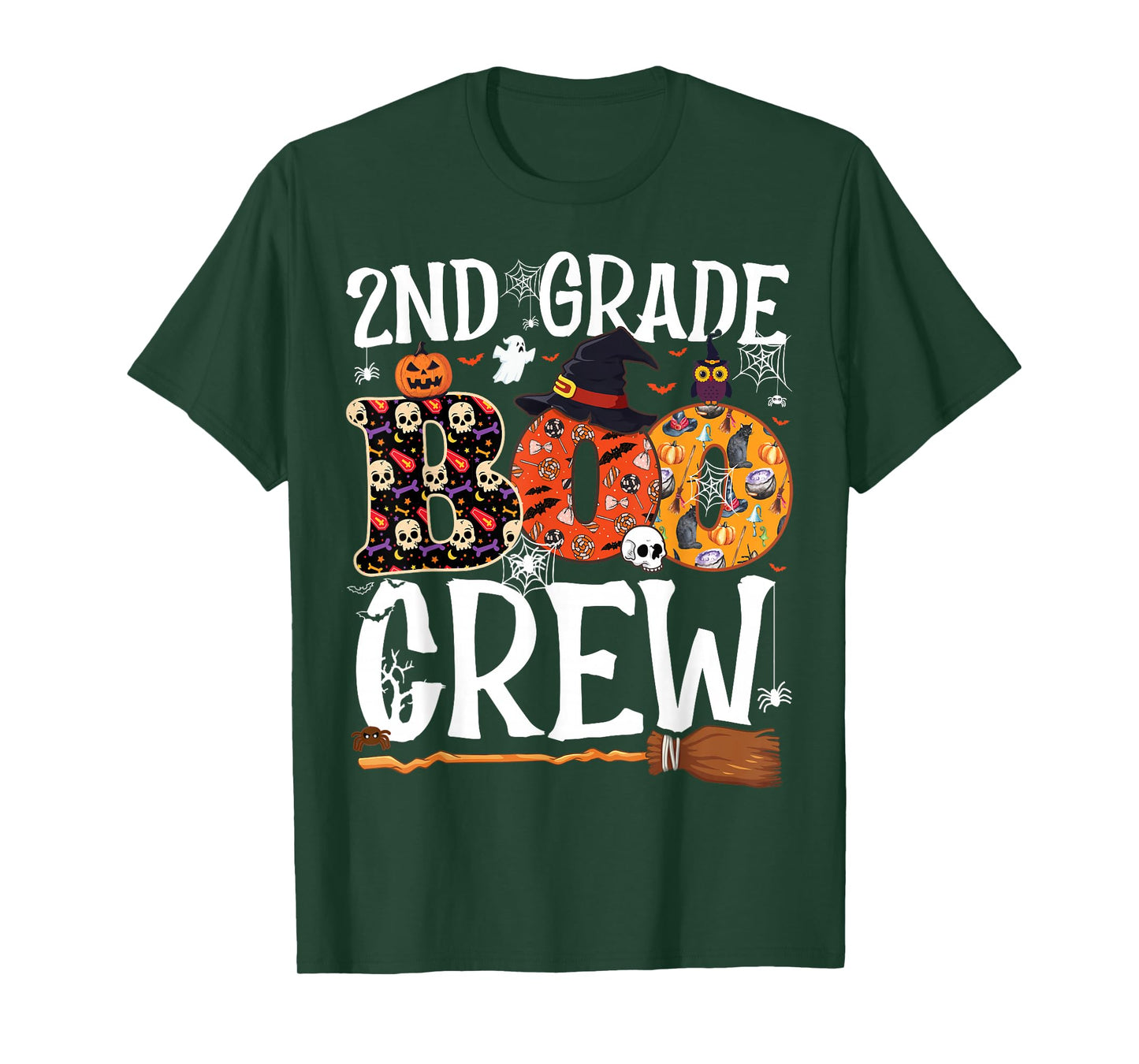 2nd Grade Boo Crew Cute Ghost Halloween Teacher Kids T-Shirt
