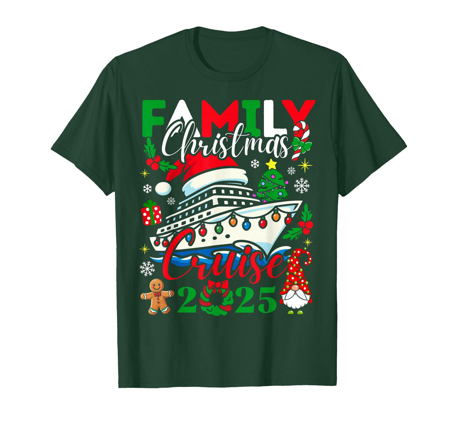 Family Christmas Cruise 2025 Matching Group Cruise Holiday T-Shirt