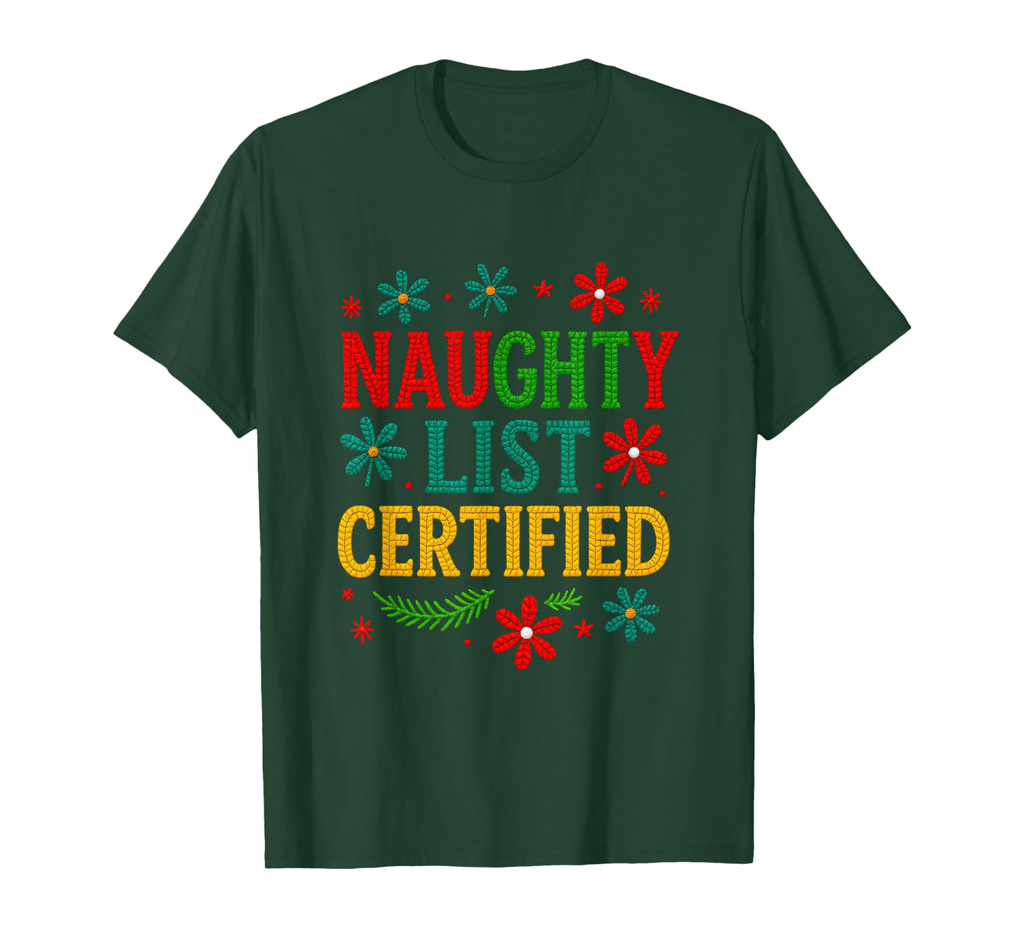 Pretty Naughty List with Santa Costume T-Shirt