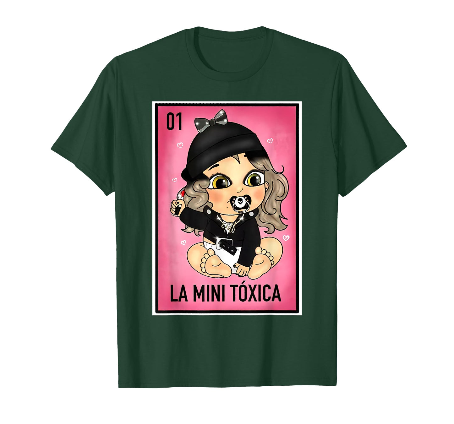 La Mini Toxica Kids Card Mexican Lottery Card Baby Girl T-Shirt