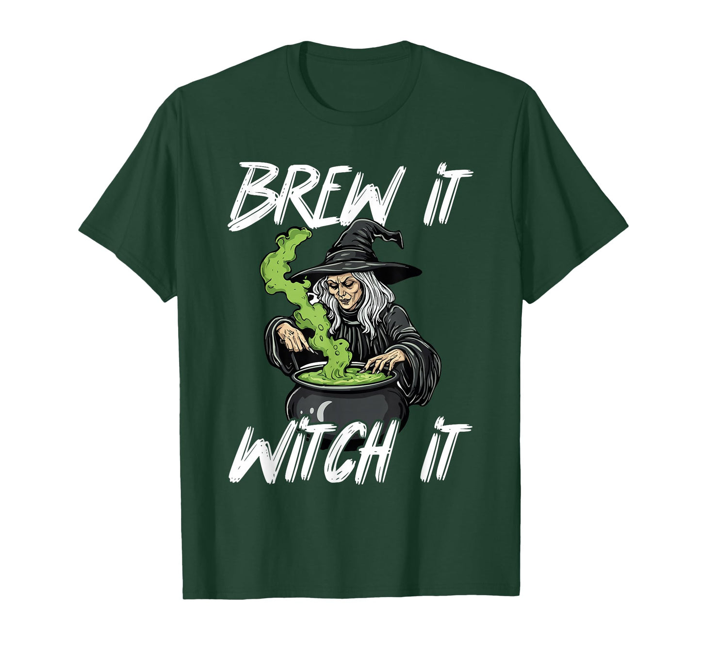 Brew It Witch It Funny Halloween Witch Cauldron T-Shirt