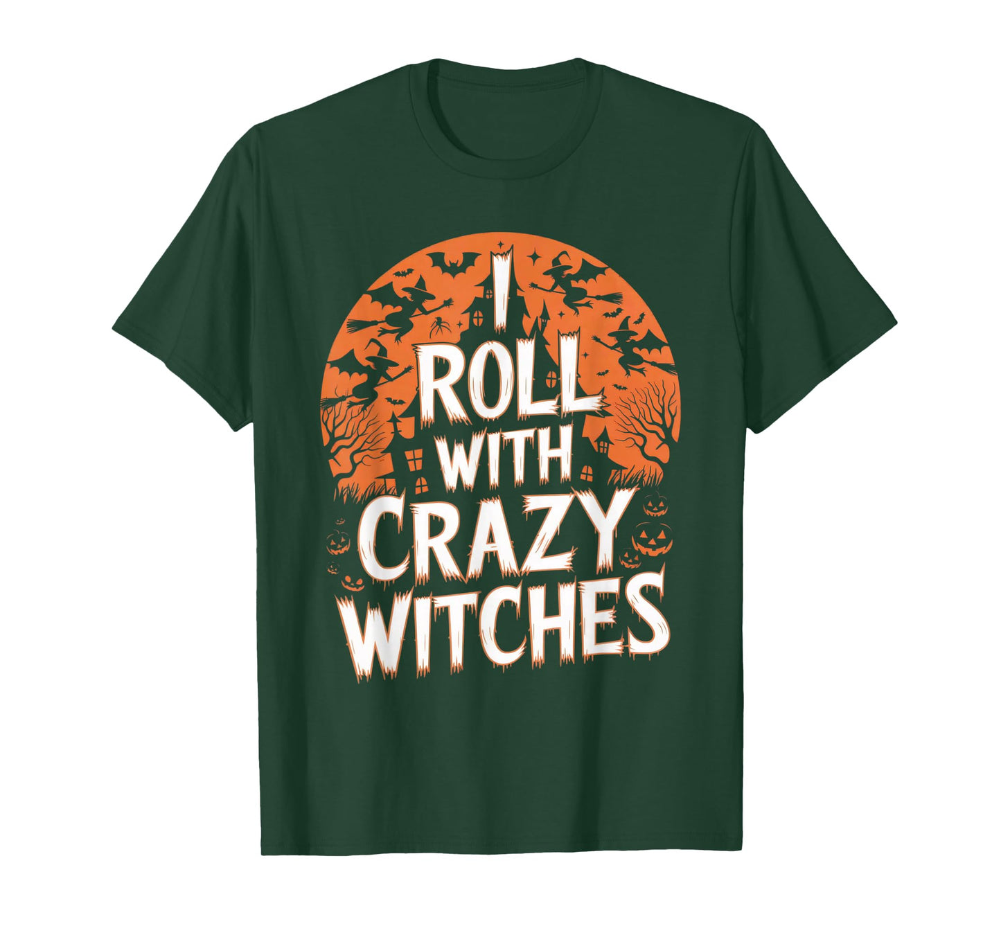 Funny Halloween Crazy Witches Spooky Season Design T-Shirt