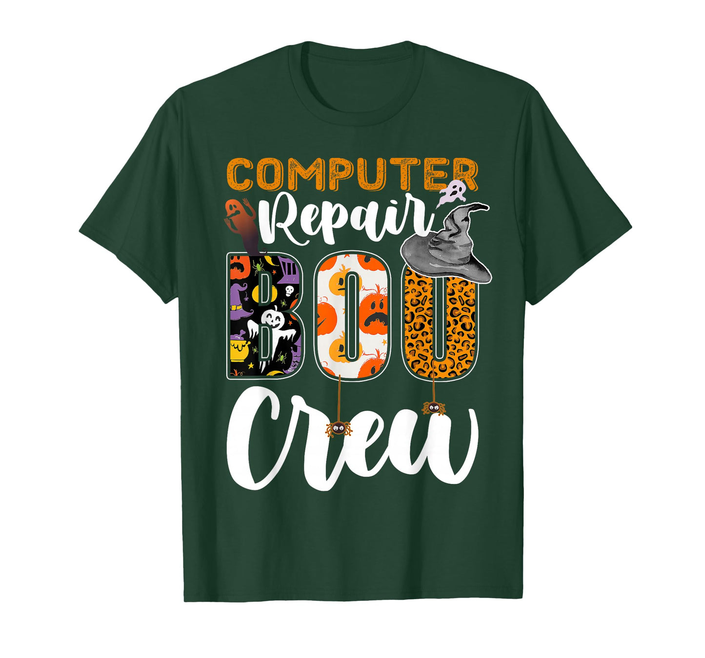 Computer Repair Boo Crew Halloween Match Technician T-Shirt