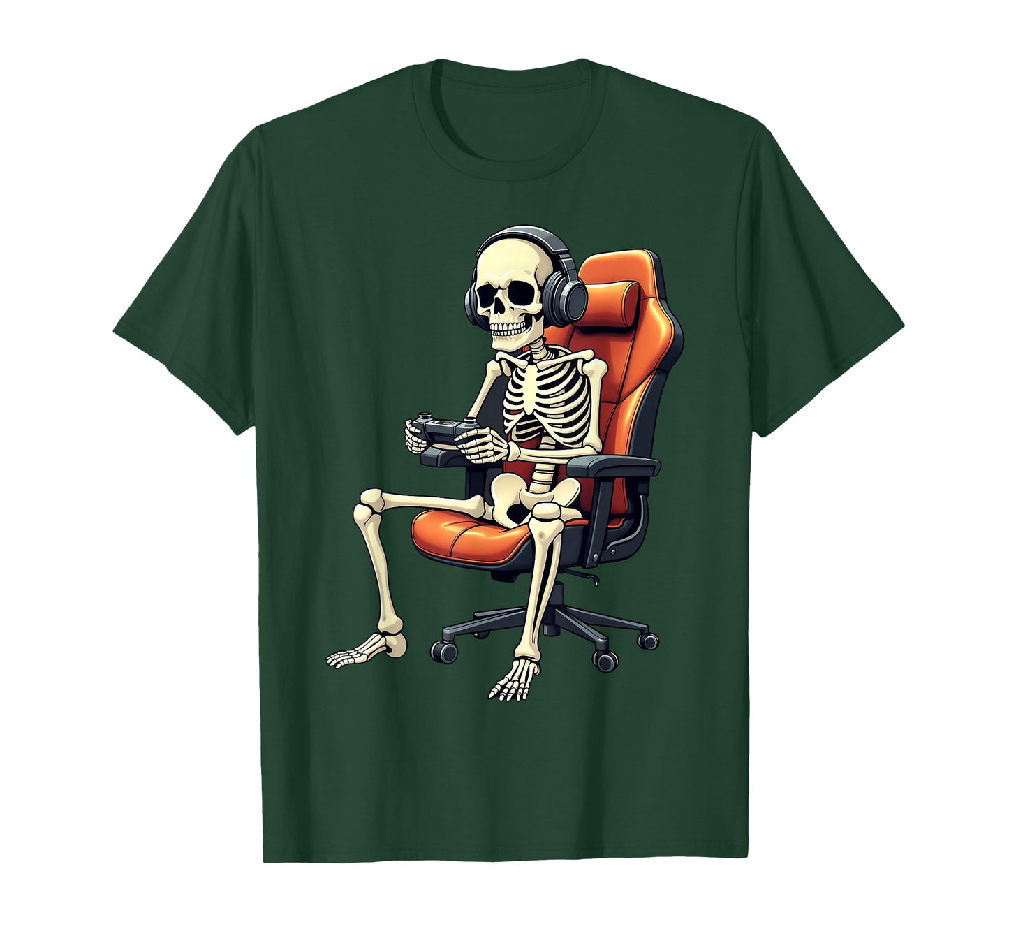 Halloween Skeleton Gamer Video Gaming Boys Girls Men Women T-Shirt
