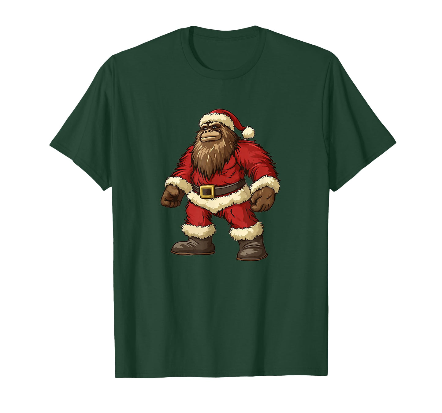 Santa Claus Bigfoot Outfit for Funny Festive Christmas T-Shirt