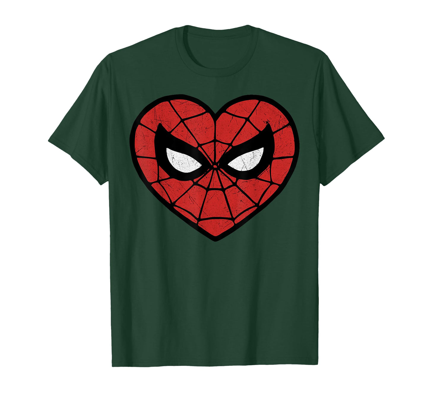 Marvel Spider-Man Face Mask Valentine's Heart Logo T-Shirt