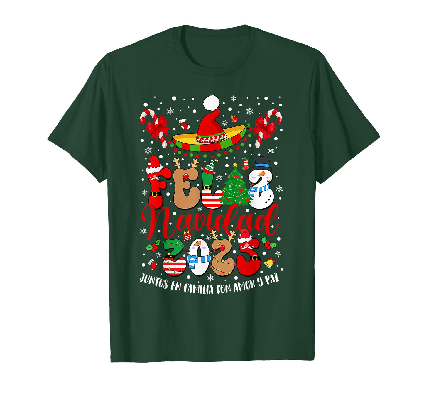 Feliz Navidad Matching Family Spanish Christmas Men Women T-Shirt