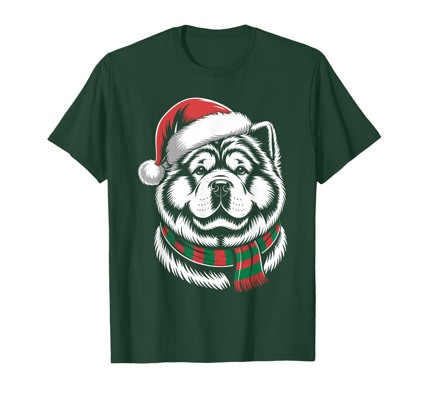 Chow Chow Dog Xmas Santa Hat Scarf Christmas Costume T-Shirt