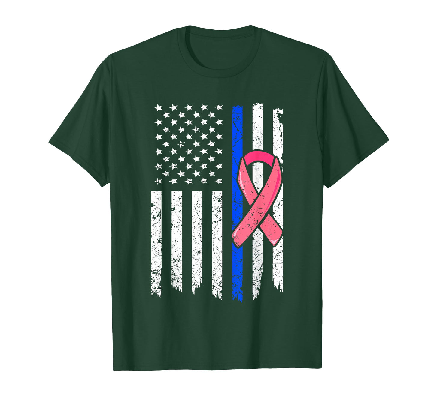 Breast Cancer Police Officer Pink Ribbon Policeman Women T-Shirt