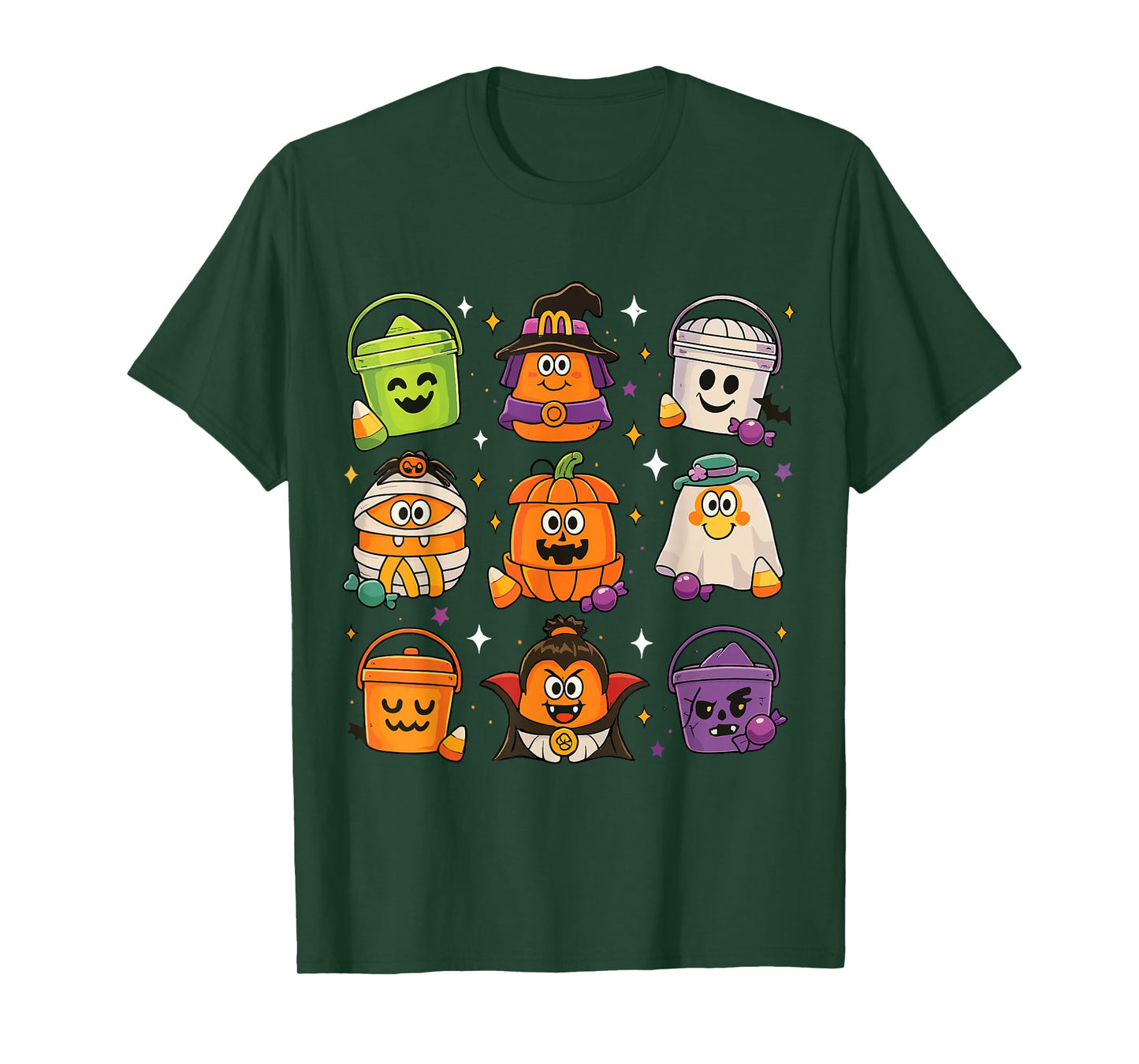 Funny Vintage Pumpkin Spooky Chicken Nuggets Tee T-Shirt
