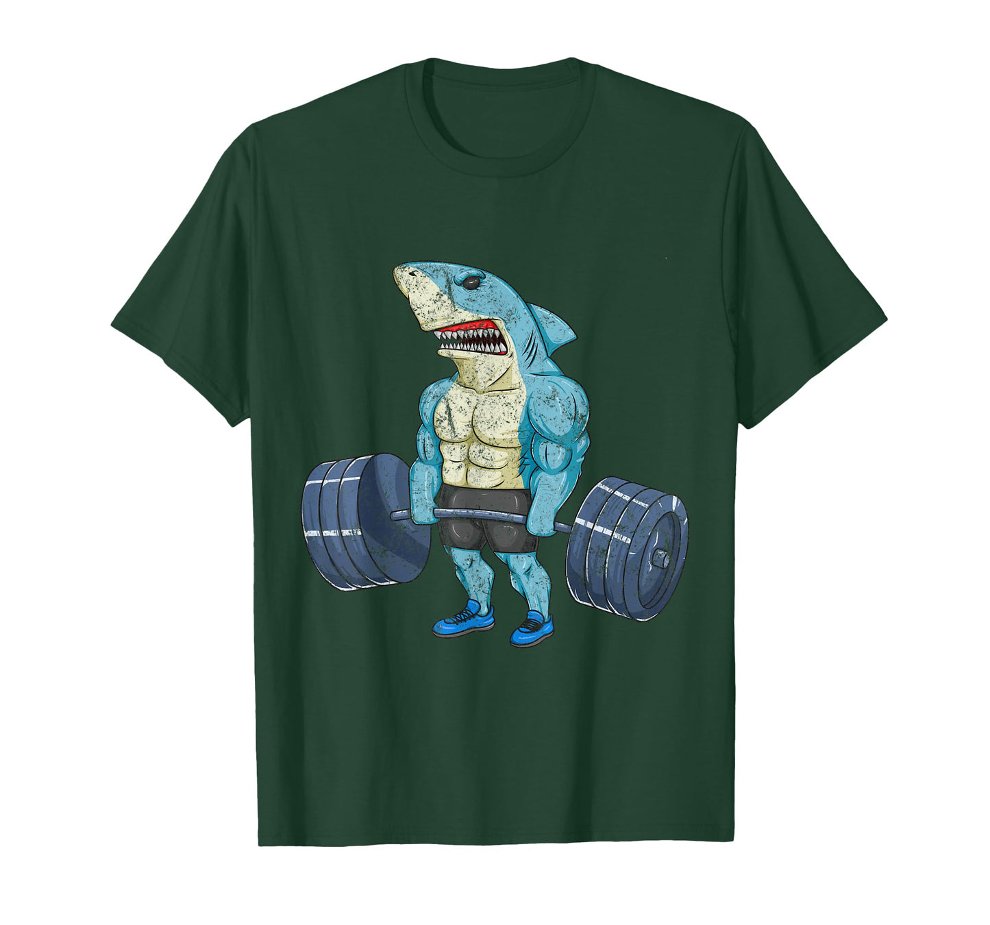 Vintage Shark Weightlifting Bodybuilder Muscle Fitness T-Shirt