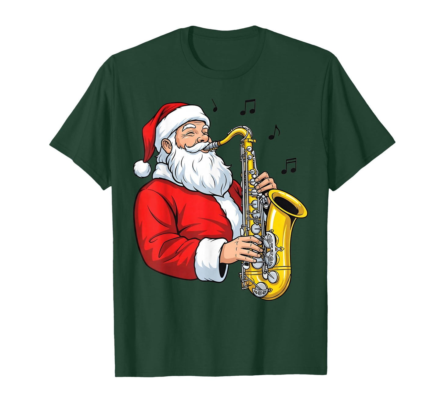 Christmas Saxophone Player Jazz Saxophonist Santa Funny Xmas T-Shirt