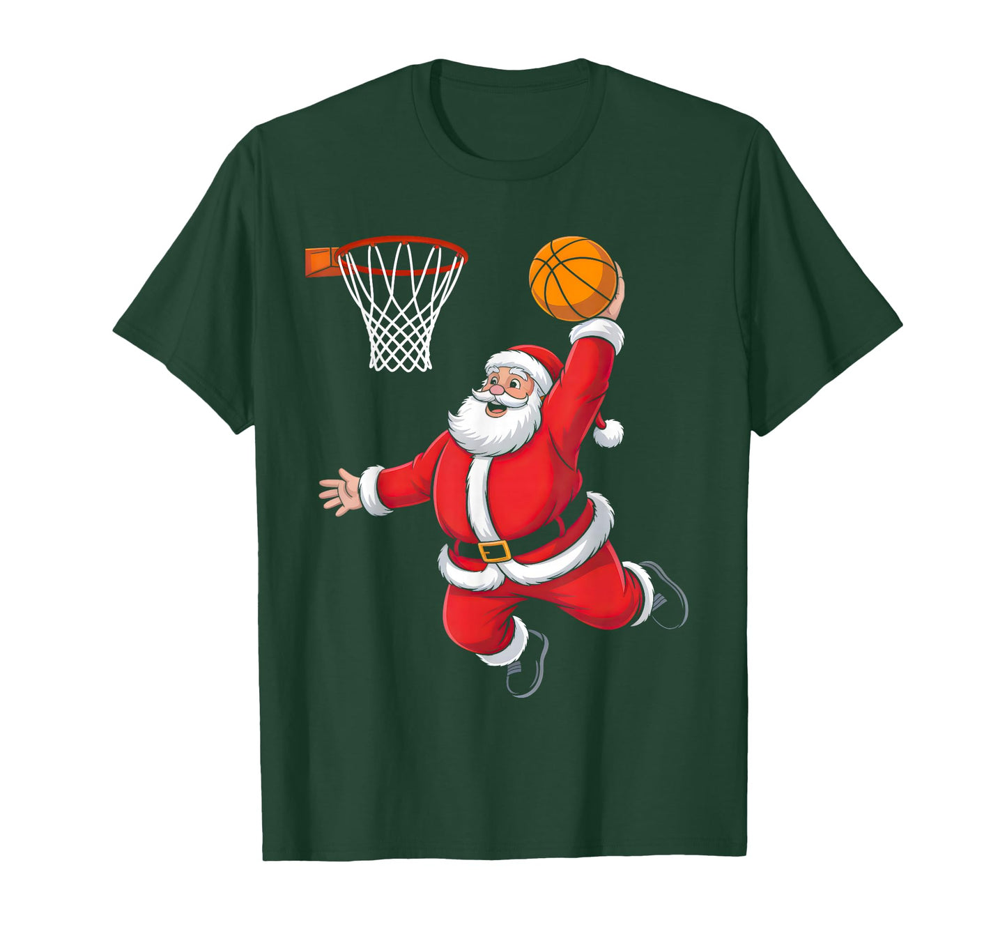 Basketball Santa Christmas Funny Xmas Pajamas Boys Men Sport T-Shirt