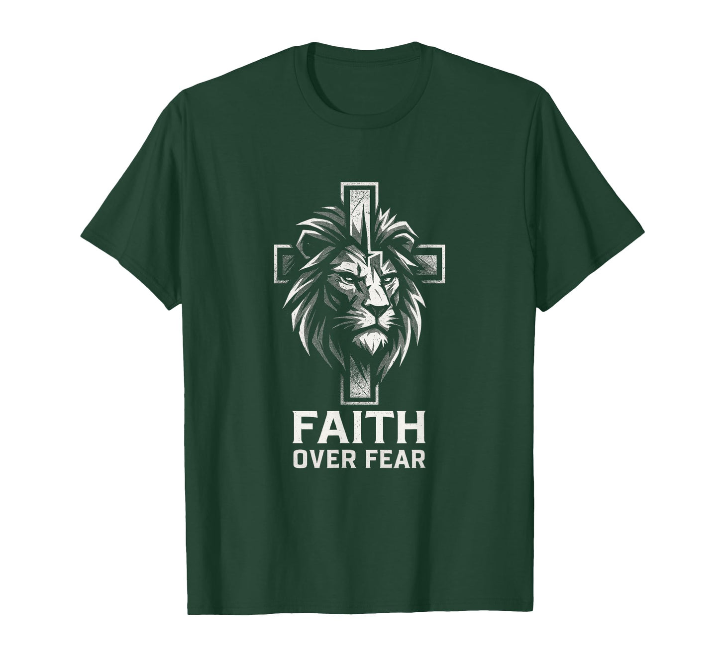 Faith Over Fear - Jesus Christian Faith Lion T-Shirt