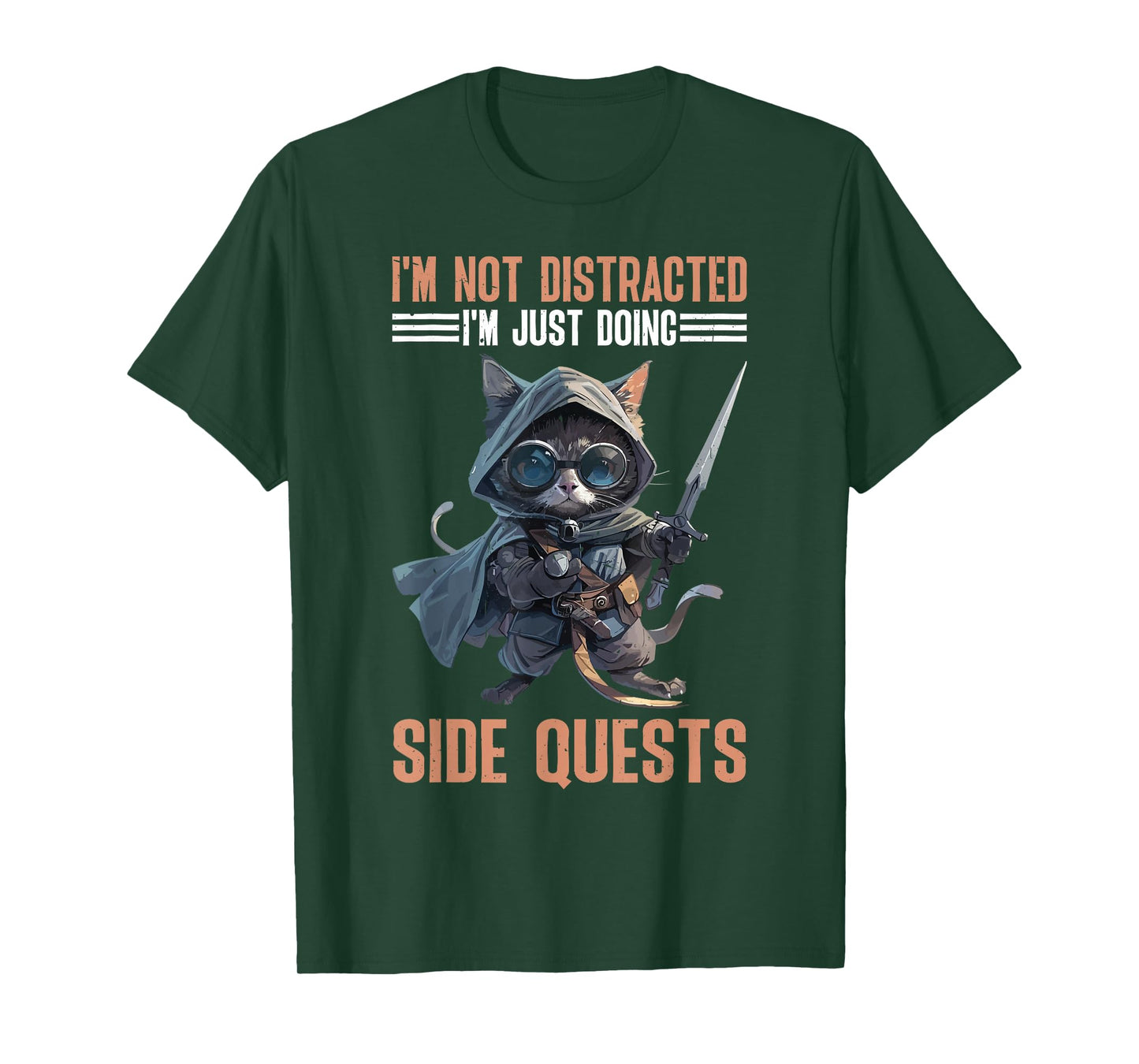 Funny Gamer Excuses I'm Not Distracted I'm Just Doing Side Quests - Black Unisex T-Shirt