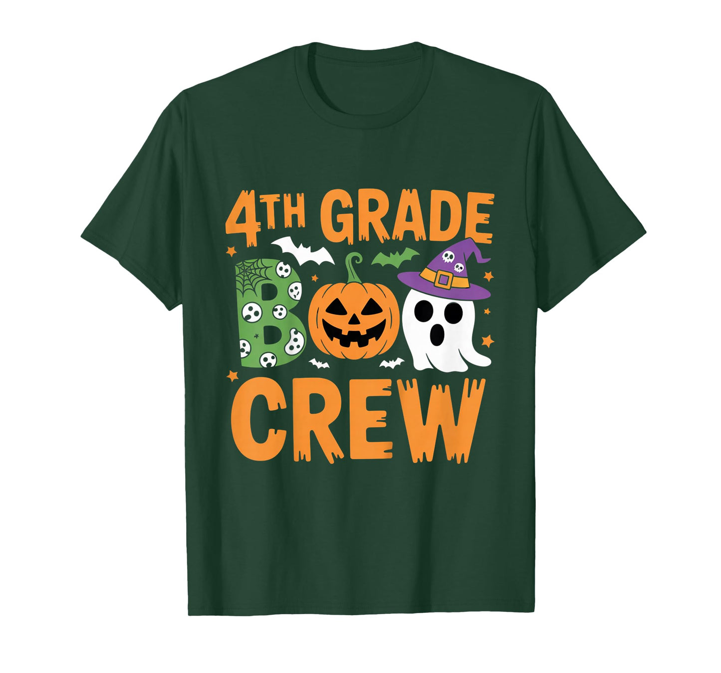 4th Grade Boo Crew Halloween Classroom Outfit Teachers Kids T-Shirt