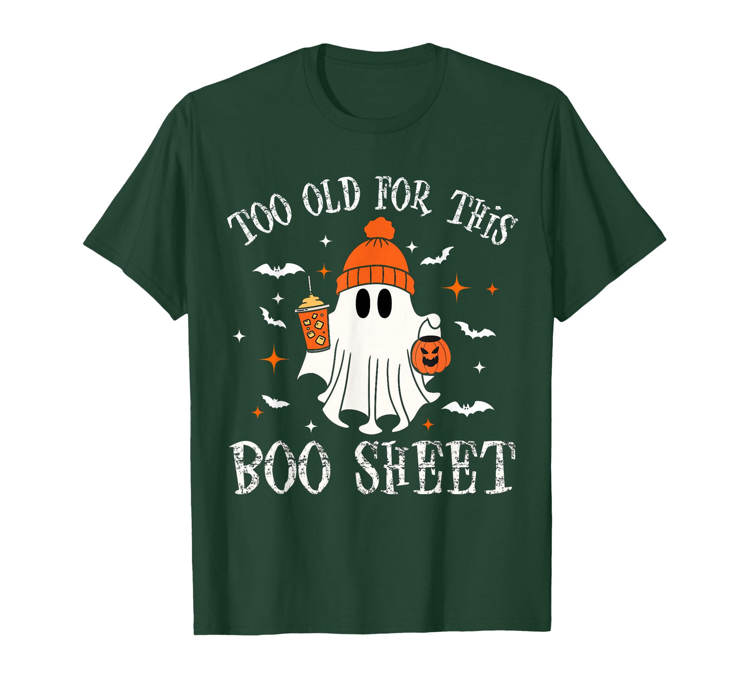 Too Old For This Boo Paper Ghost Halloween for Costume T-Shirt