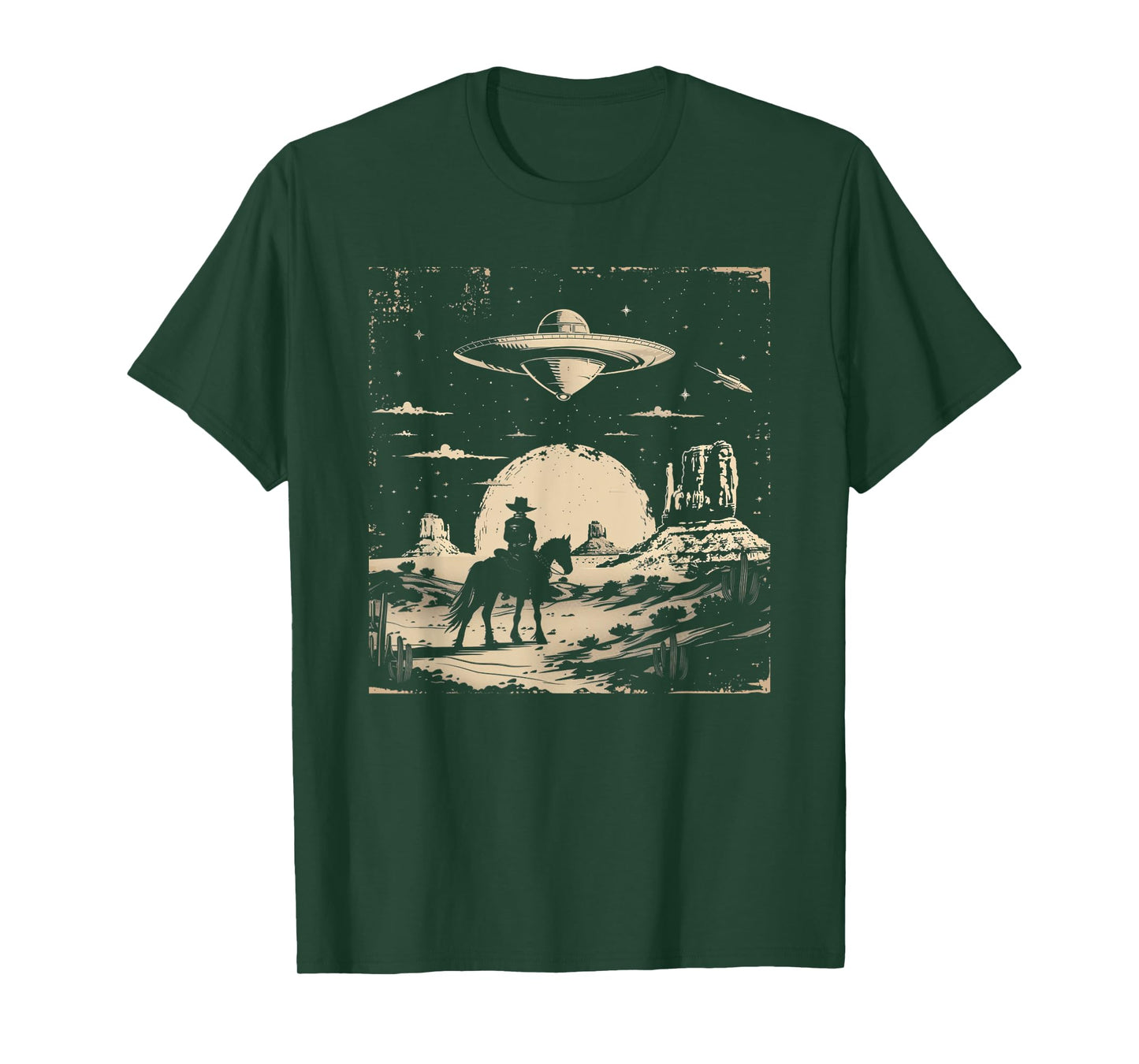 Cowboy UFO Alien Western Country Retro Vintage UAP Cowboy T-Shirt