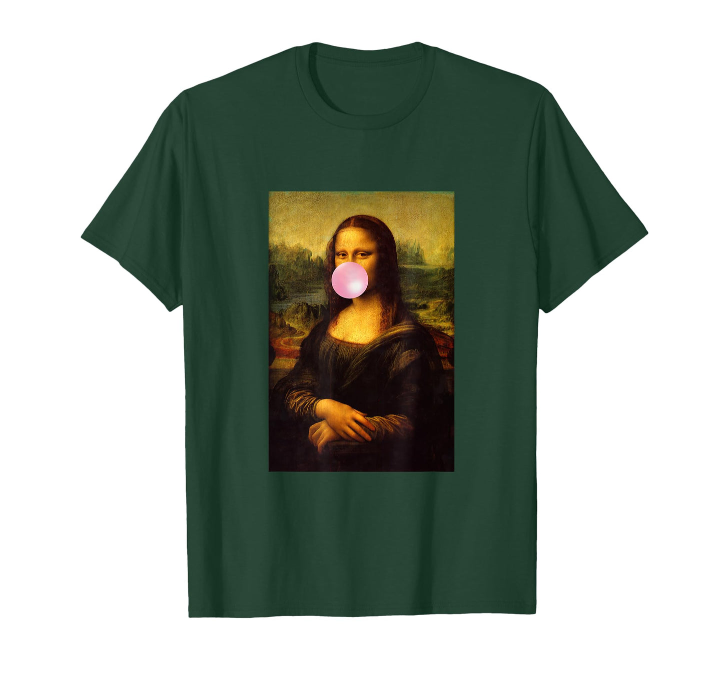 Enjoy Wear Sarcastic French Mona Lisa Chewing Bubble Gum Fun T-Shirt