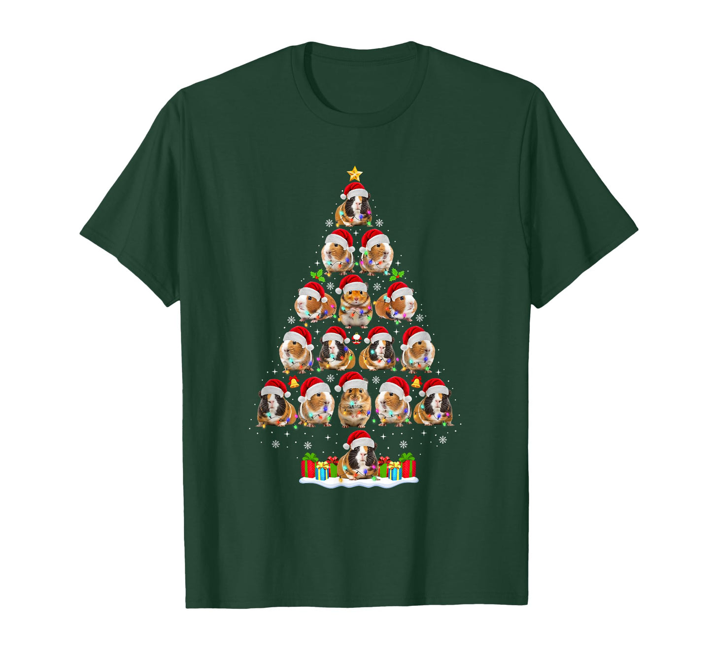 Hamster Christmas Tree Lights Funny Xmas Santa Hamster Lover T-Shirt