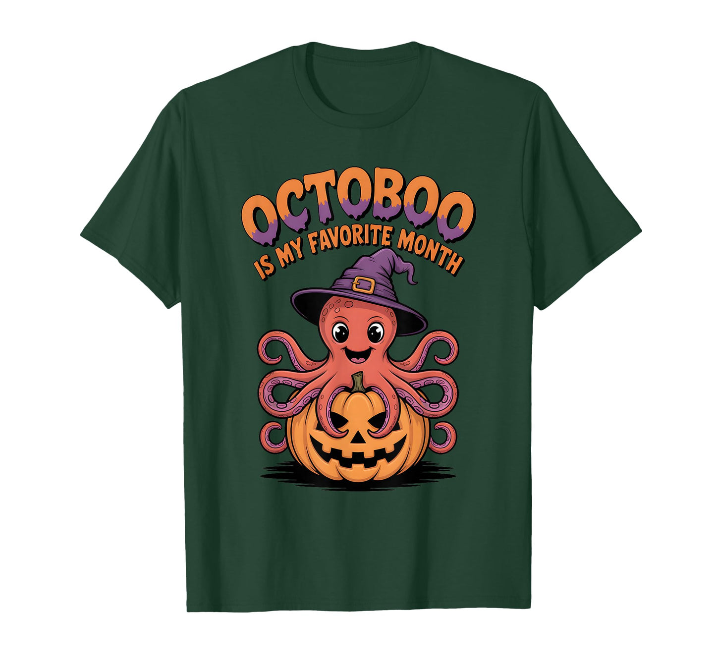 Octoboo is My Favorite Month Funny Halloween Octopus T-Shirt