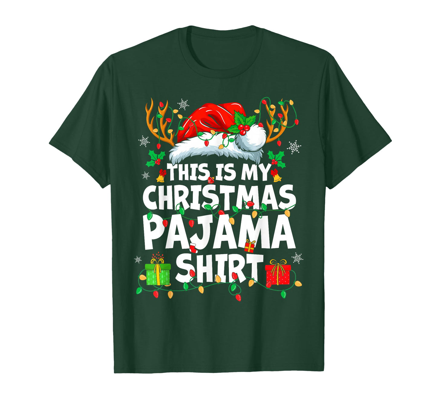 This is My Christmas Pajama Shirt Funny Xmas PJs Men Women T-Shirt