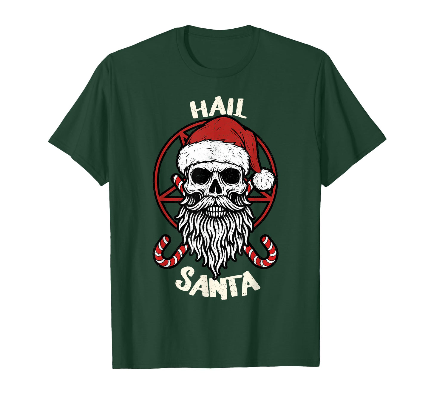 Hail Santa Skull Pagan Solstice Gothic Anti Christmas T-Shirt