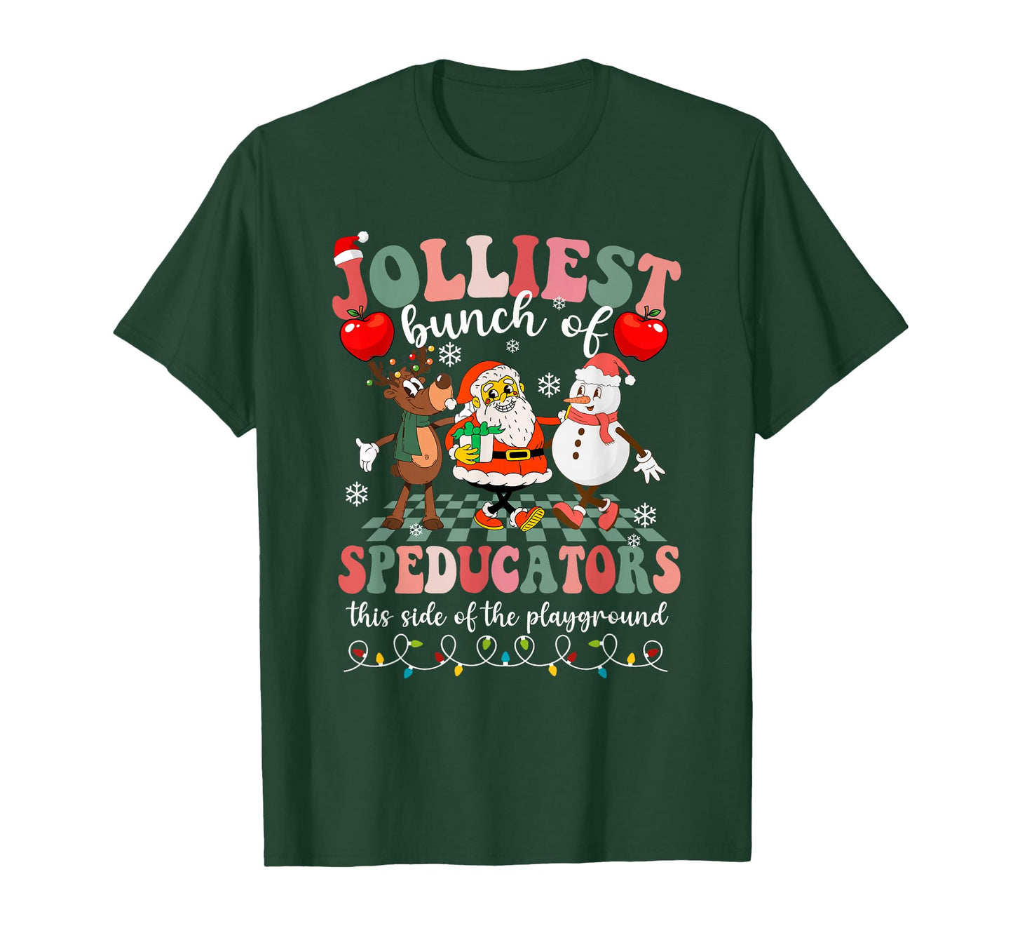 Funny Christmas Jolliest Bunch of Special Education Teachers T-Shirt