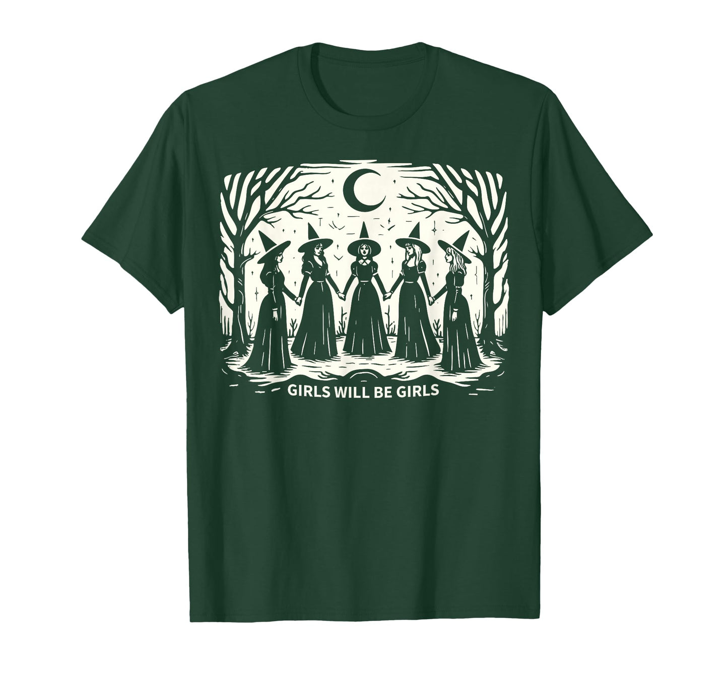 Halloween Spooky Witch Girl Will Be Girls Feminist Women T-Shirt