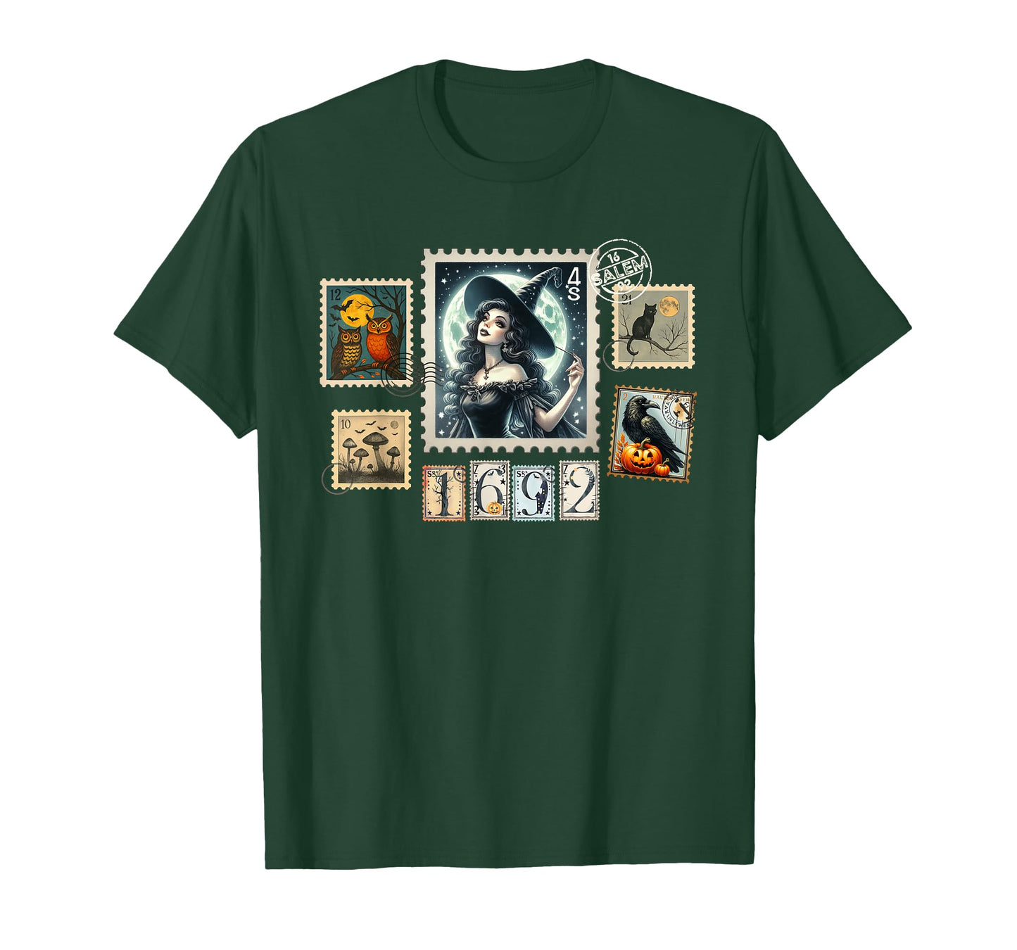 Halloween Postage Stamps Witch Salem They Missed One 1692 T-Shirt
