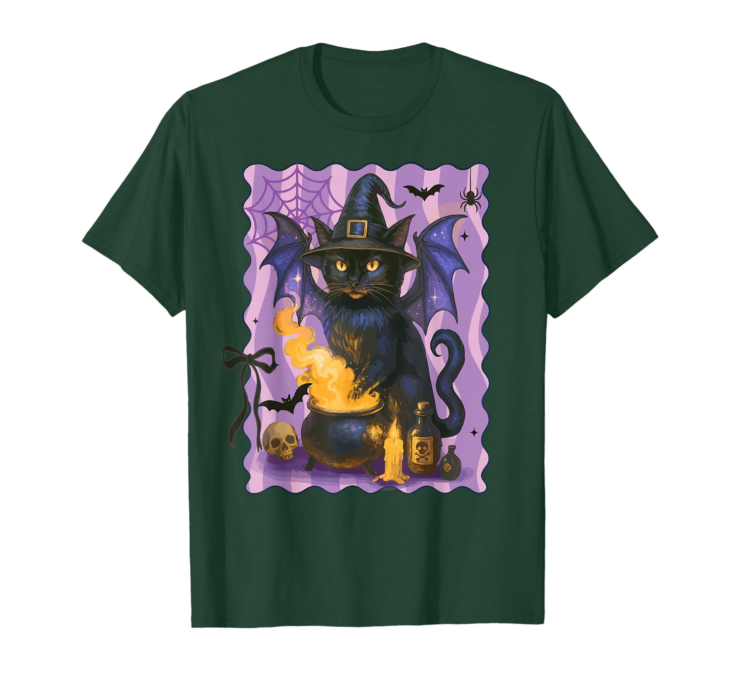 Black Cat Witch Halloween T-Shirt
