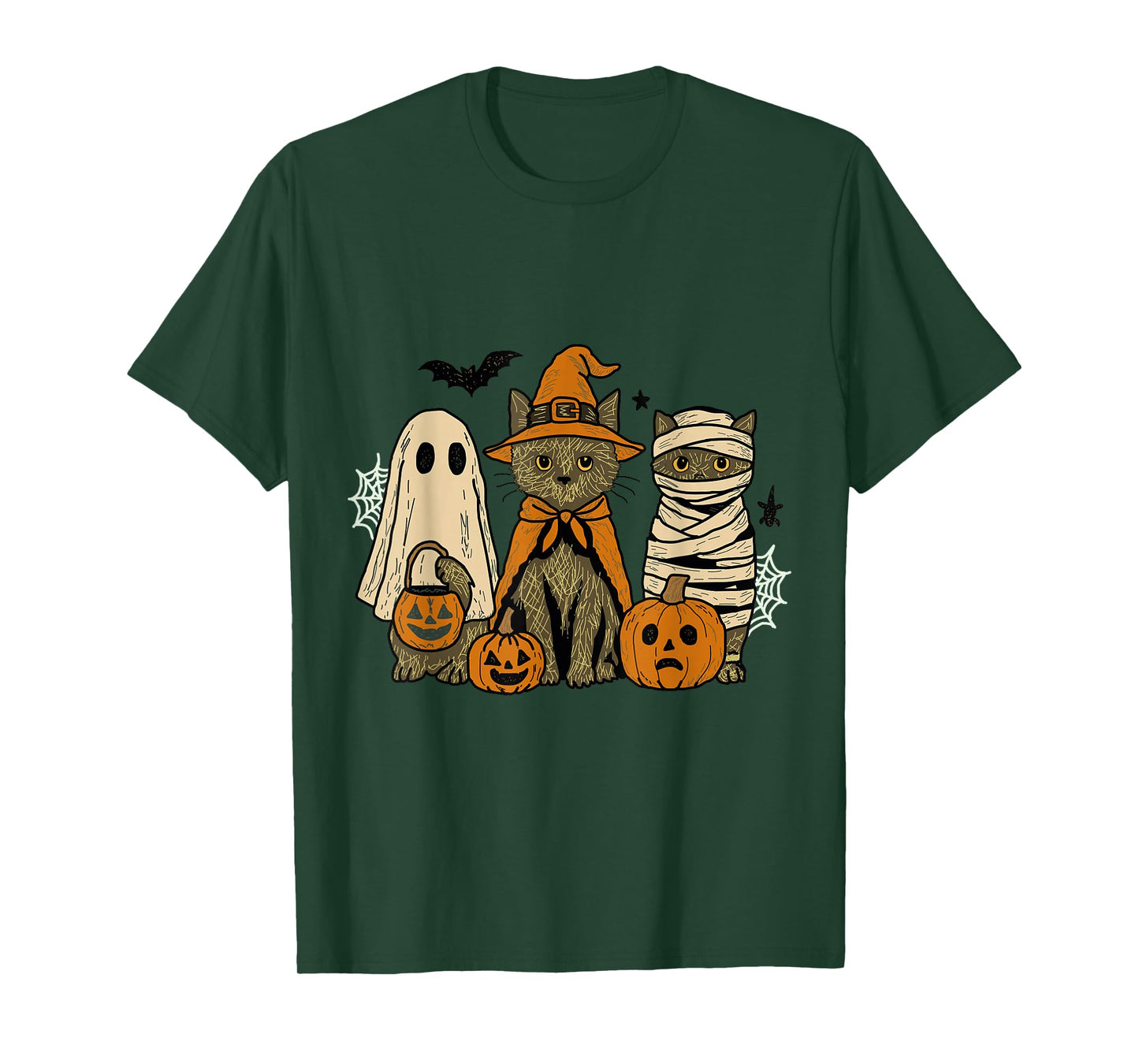 Black Cat Witch Scary Halloween Boo Ghosts T-Shirt