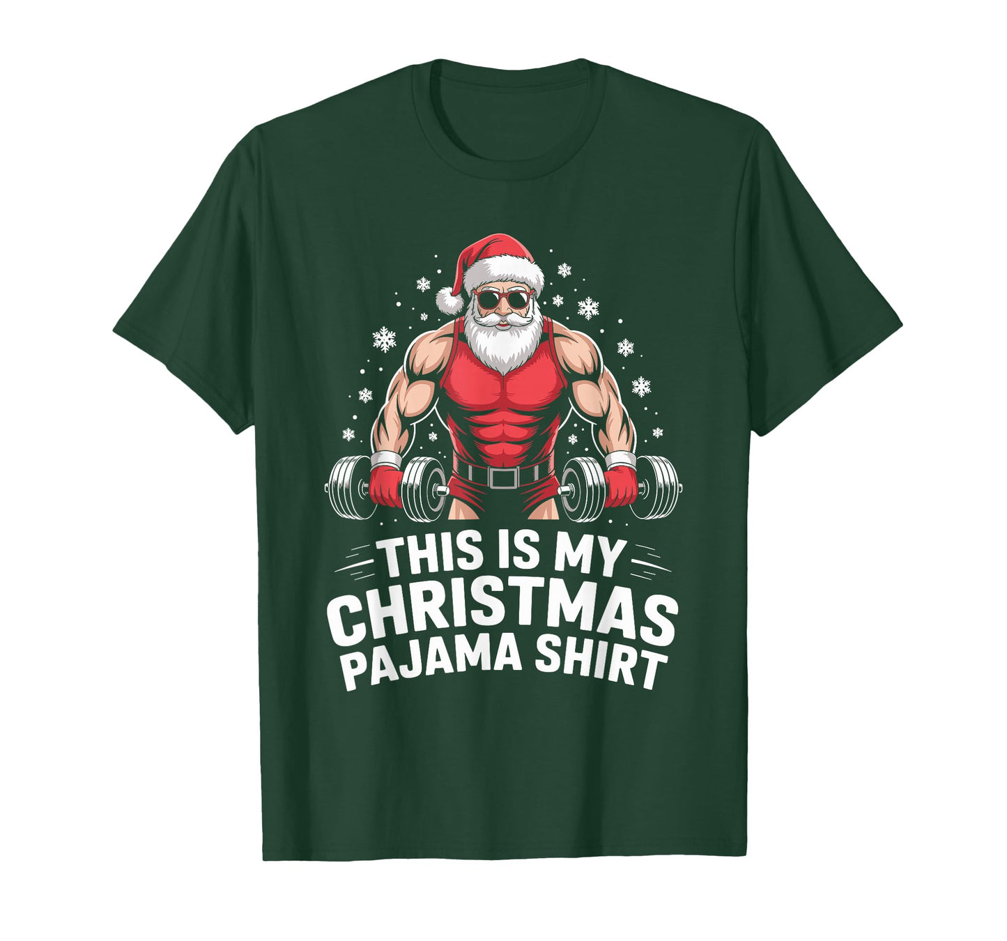 Santa Weightlifting Christmas Gym Fitness Deadlift Xmas Men T-Shirt