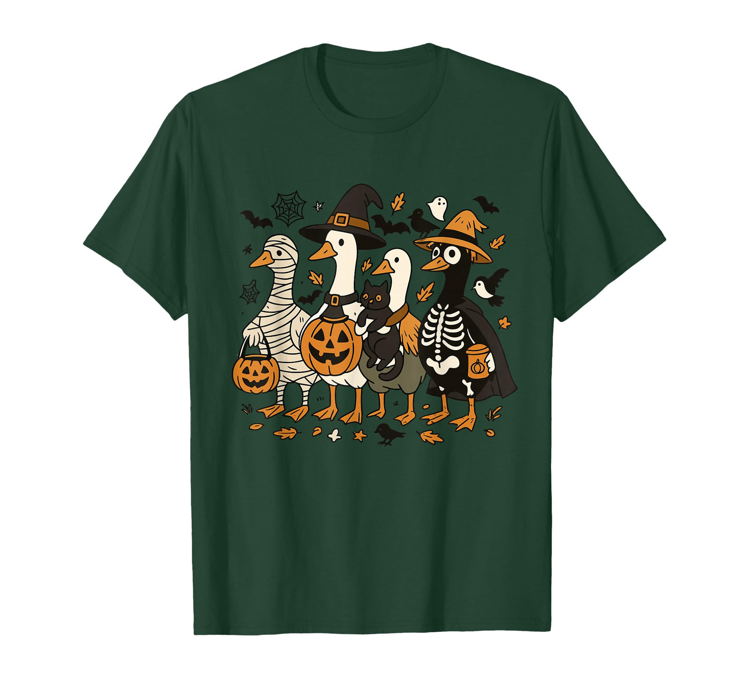 Funny Halloween Spooky Goose Witch Mummy Skeleton Cute T-Shirt