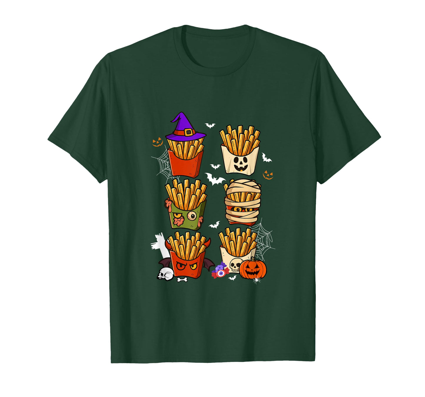 Horror French Fries Collection Boo Witch Zombie Halloween T-Shirt