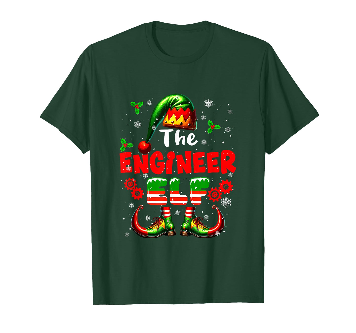 The Engineer Elf Christmas Funny Job Team Matching Parties T-Shirt