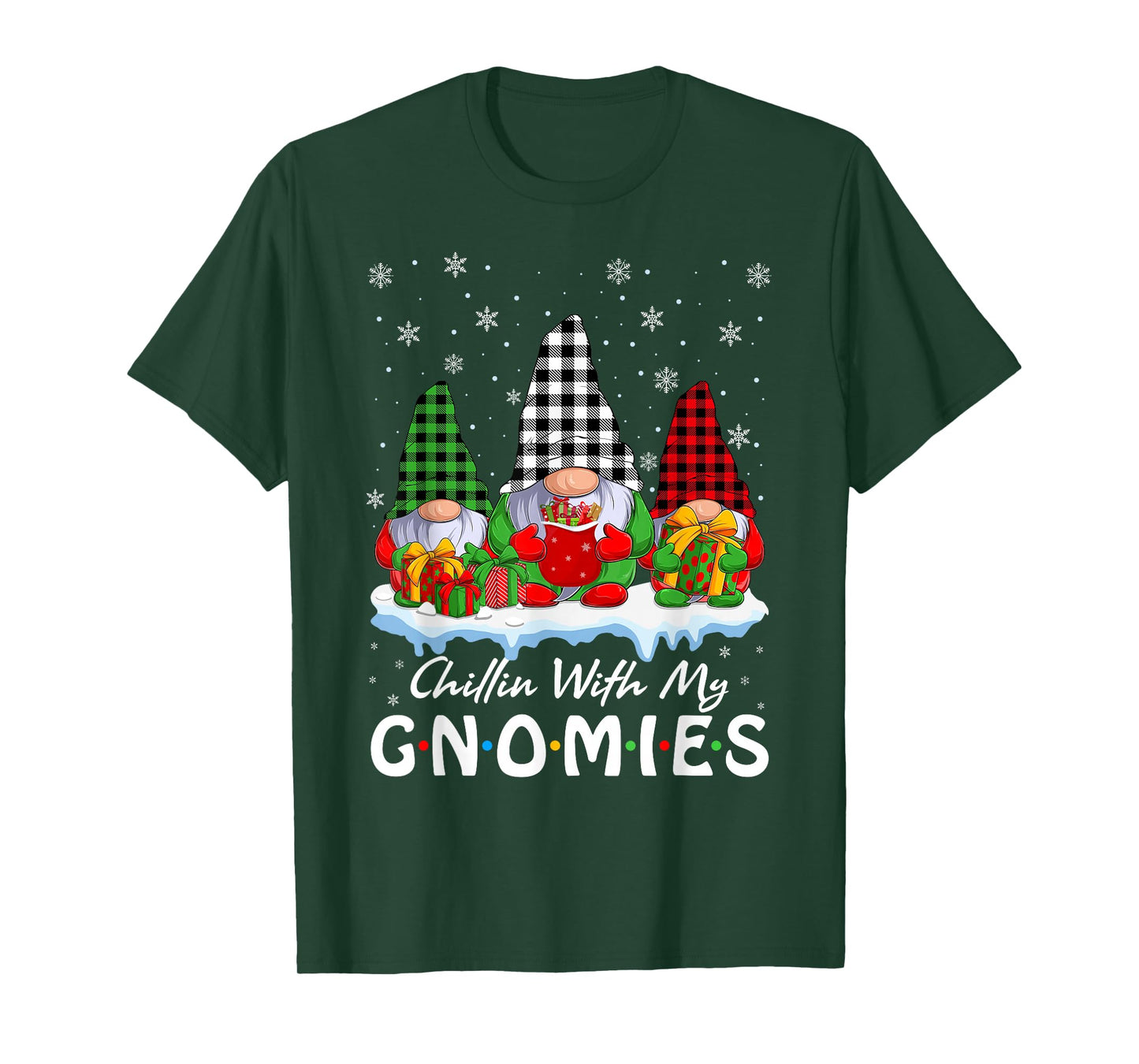 Gnome Christmas Pajamas Chillin with My Gnomies Christmas T-Shirt