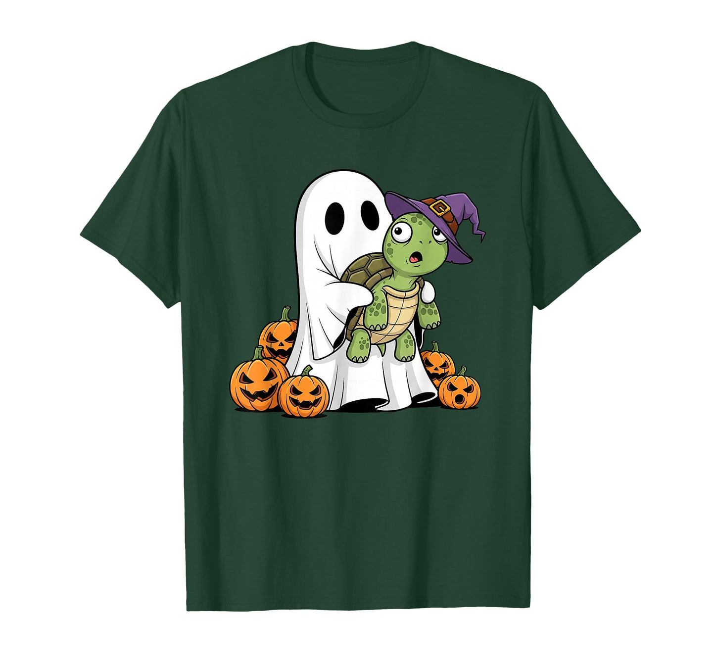Funny Ghost Turtle Pumpkin Halloween Kids Mens Womens T-Shirt