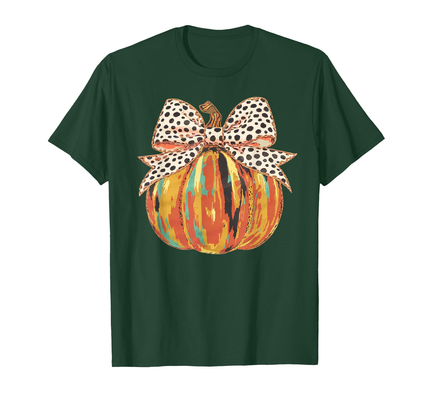 Pumpkin Bow Coquette Happy Thanksgiving Cozy Season Vibes T-Shirt