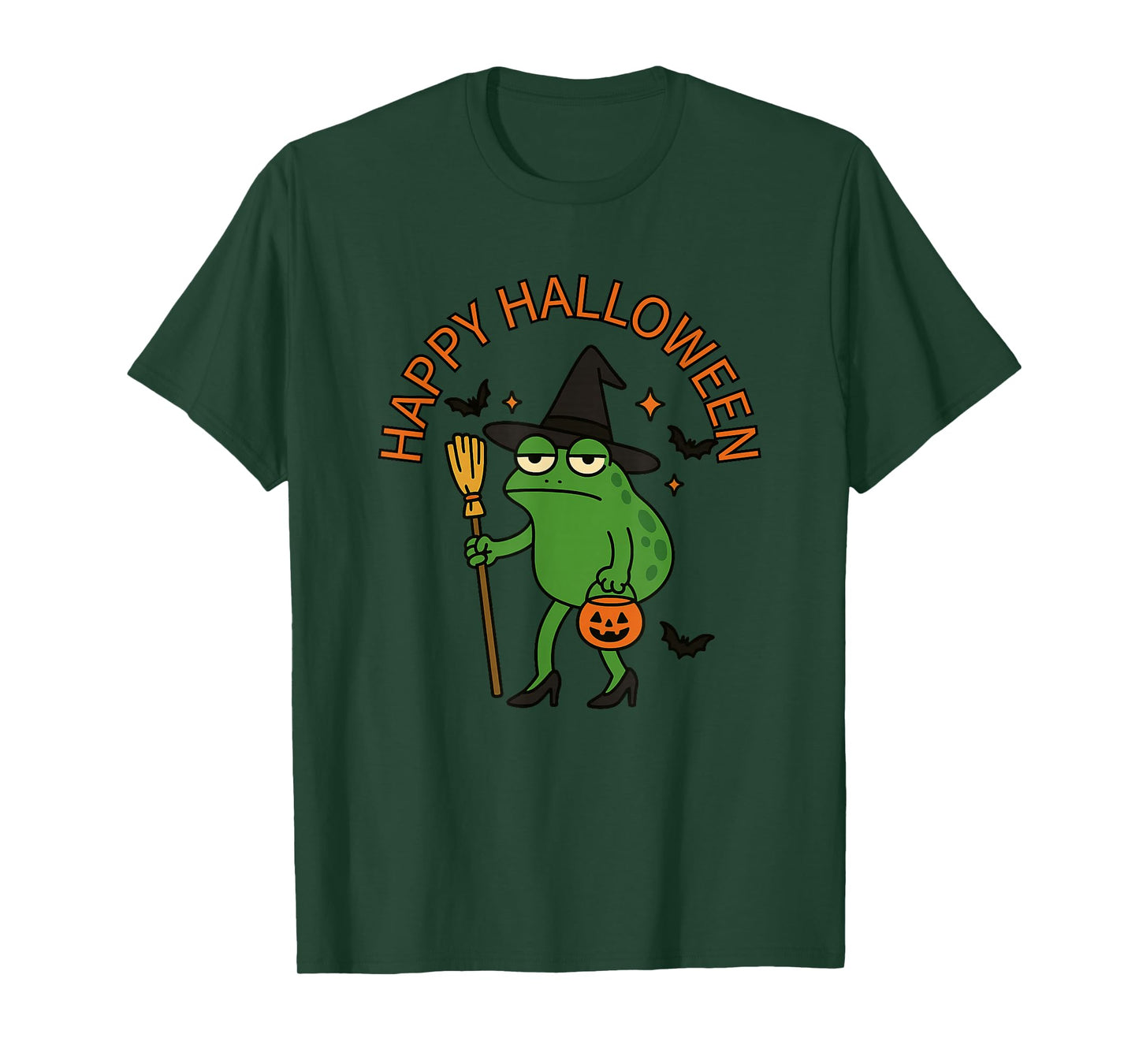 Funny Frog Witch Happy Halloween Spooky Costume T-Shirt