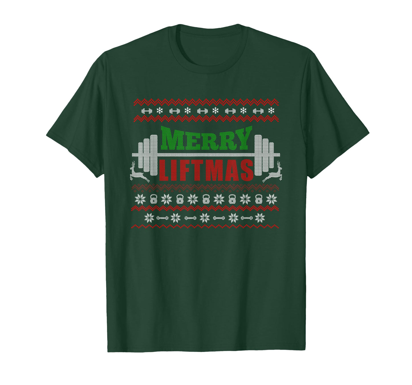 Merry Liftmas T-Shirt Christmas Workout Gift for Fitness Fan T-Shirt