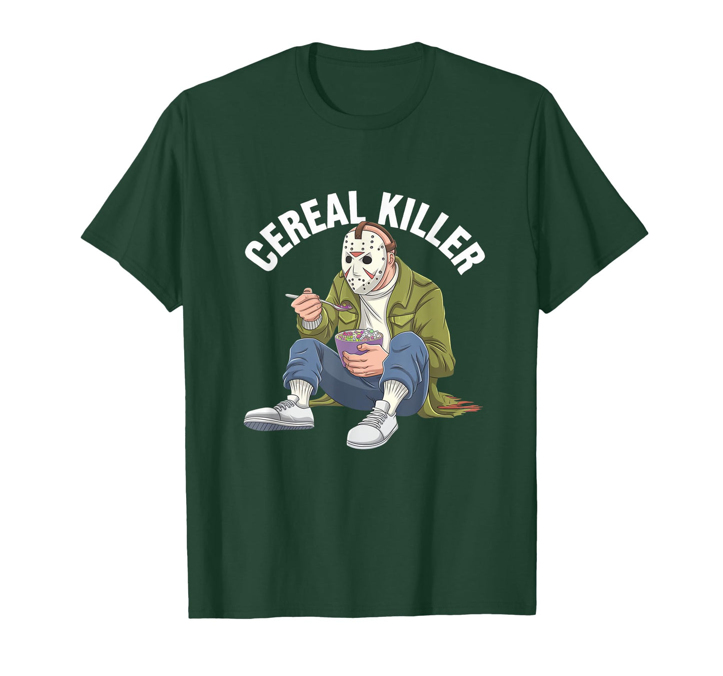 Cereal Killer Funny Halloween Horror Movie Masked Man T-Shirt