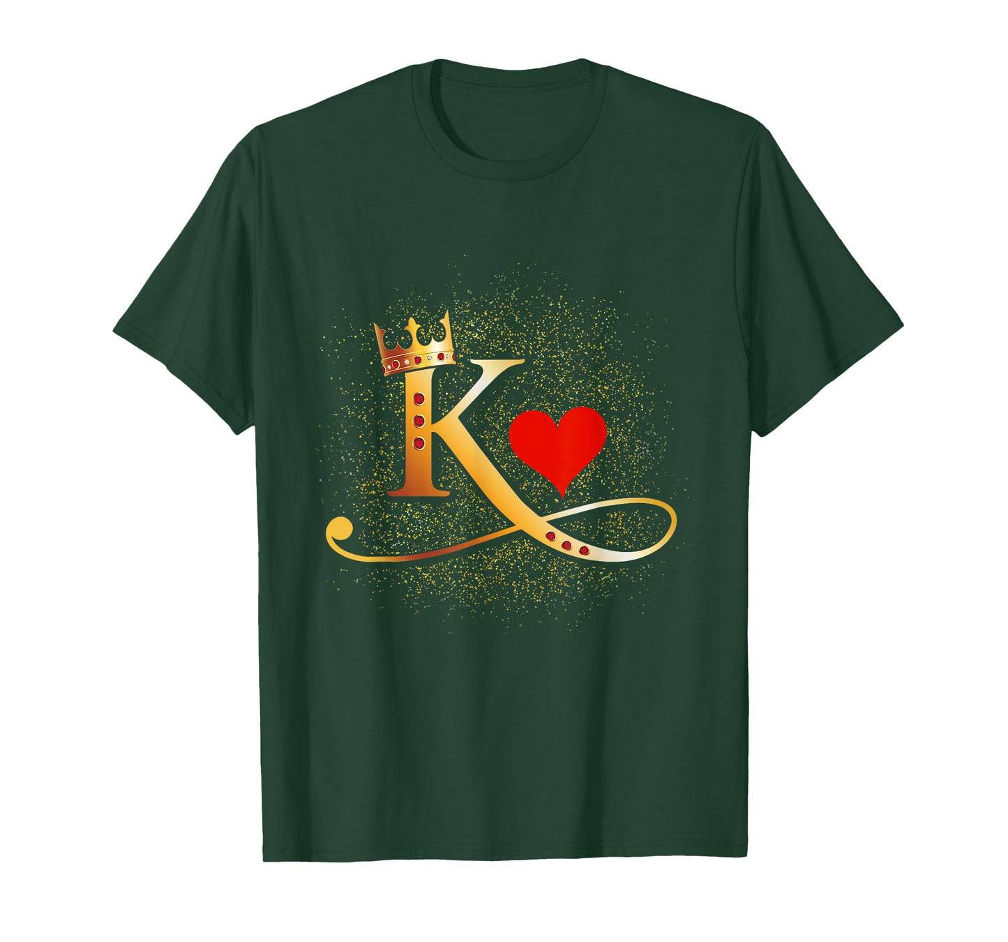 King & Queen of Hearts Crown Couple Saint Valentine's Day T-Shirt