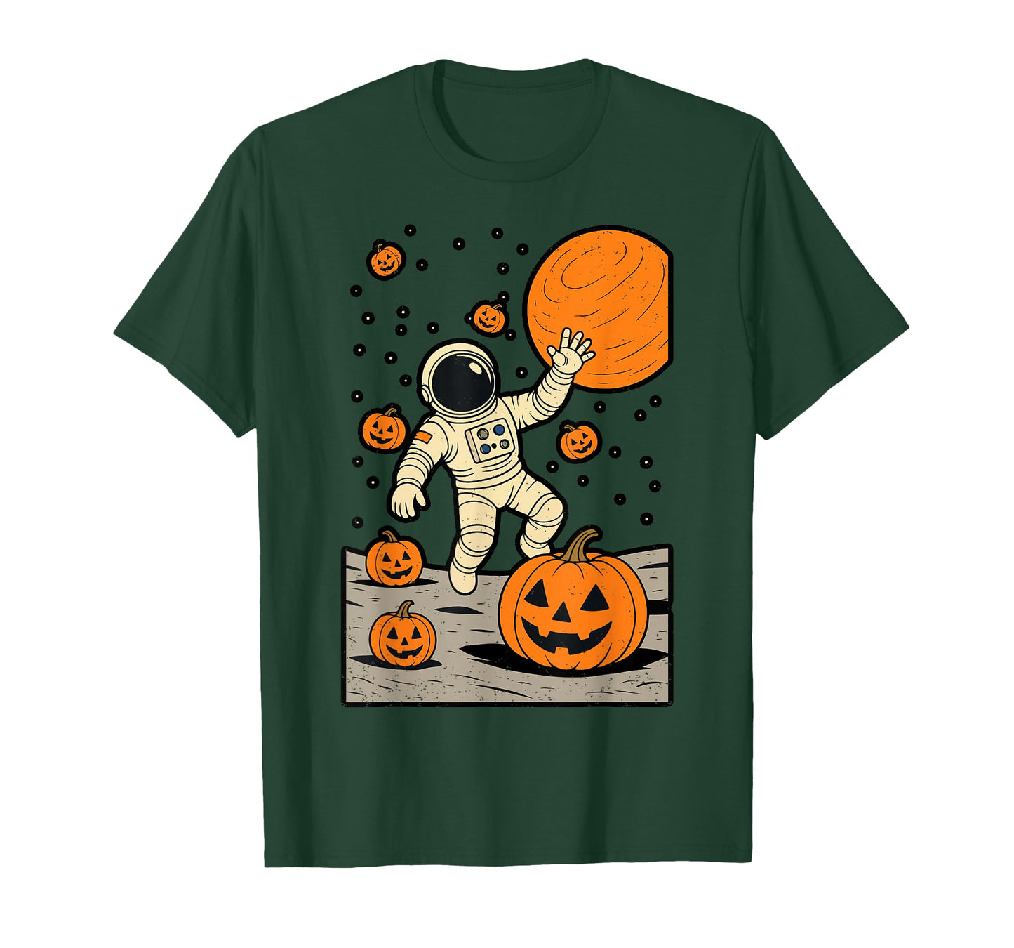 Astronaut Space Pumpkin Halloween Jack O Lantern Spooky T-Shirt