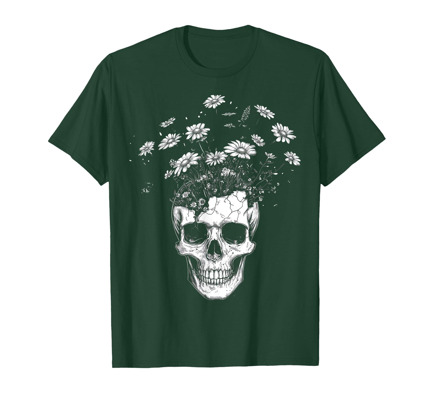Goth Skeleton Floral Gothic T-Shirt